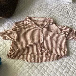 cropped striped blouse